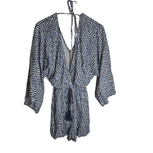 All You Are Relaxed Fit Elastic Waist Comfy Back Tie Pull On Romper Women S - Picture 9 of 14